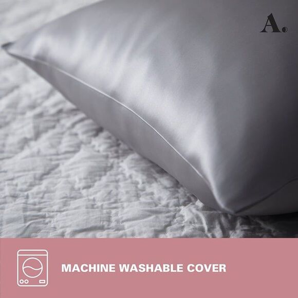 Silk Pillow Case Mulberry Silk Satin Pillow Sham Oeko-Tex Gray/Silver Sz King - Picture 8 of 10